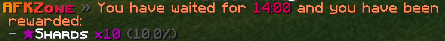 Afk zone message rewards